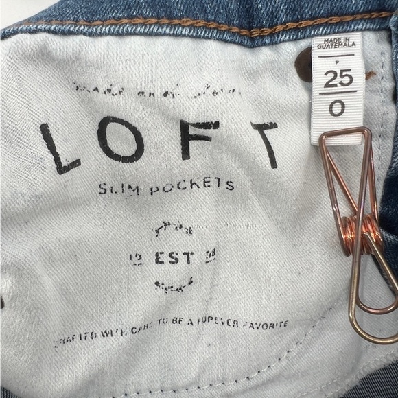 Loft Ann Taylor Skinny Slim Pocket Distressed Jeans Size 25 Women’s - Picture 4 of 7